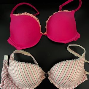 2 Victoria Secret Push Up Bras -34C